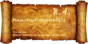 Mauszkopf Anasztáz névjegykártya